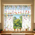 2D Printed Kitchen Curtains - Washable Short Window Panels