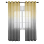Grey Ombre Semi Sheer Curtain Panel - Polyester Living Room Decor