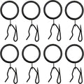 32pc Metal Drapery Curtain Rings with Pin Hooks - Black Set